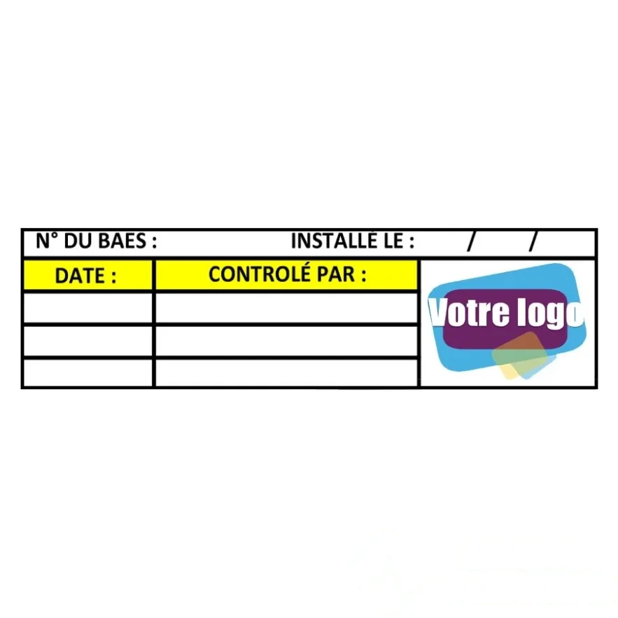 400 Étiquettes perso Maintenance BAES - 70 × 20 mm