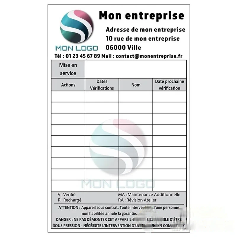 1000 Étiquettes vinyle de contrôle personnalisées 70 × 100 mm