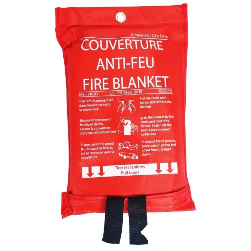 Pack de 10 couvertures anti feu 1,20 × 1,80 m étui souple
