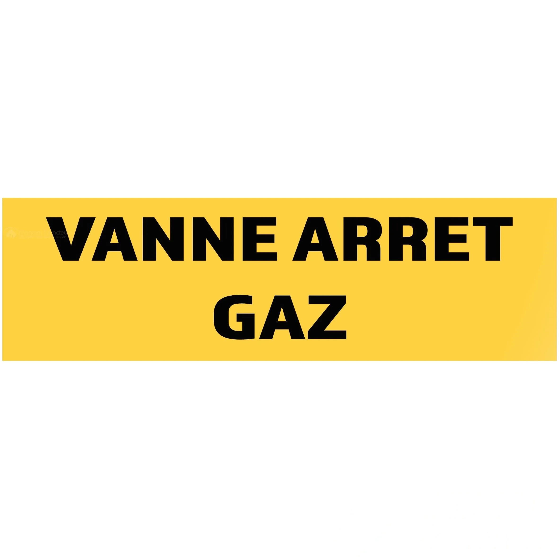 50 Panneaux "Vanne arrêt gaz" 200 mm × 60 mm