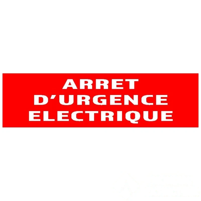 50 Panneaux "Arrêt d'urgence électrique" 200 mm × 60 mm