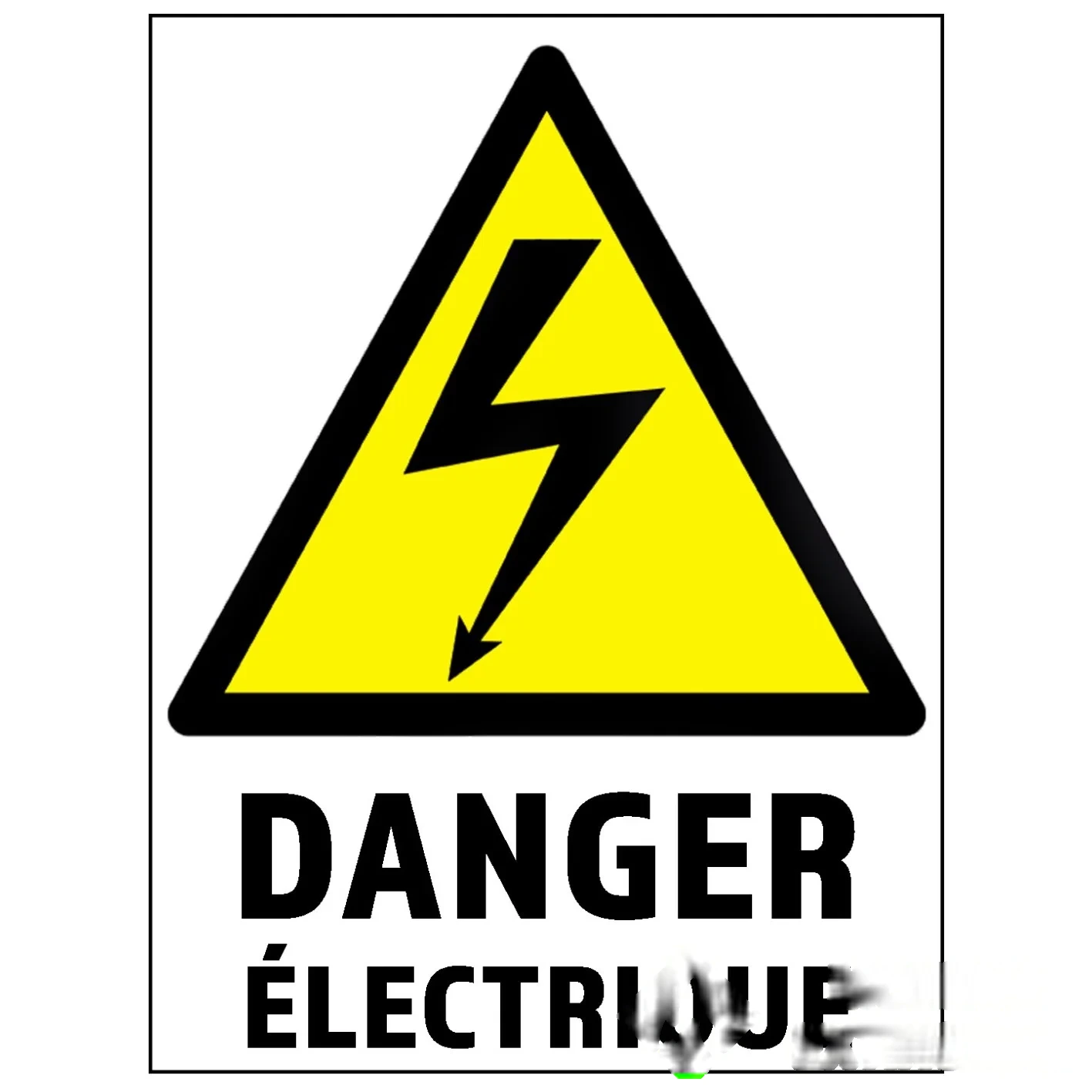 Adhésif DANGER ÉLECTRIQUE dimension 10 × 7 cm