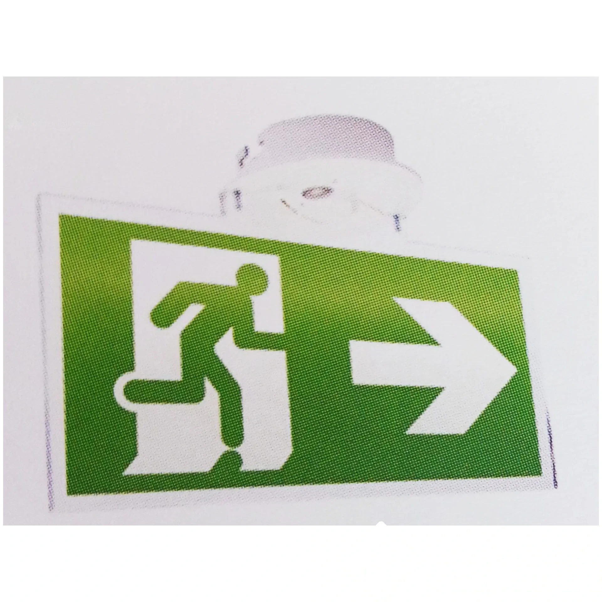 Porte sérigraphie "Spazio" Rond flèche bas - double face