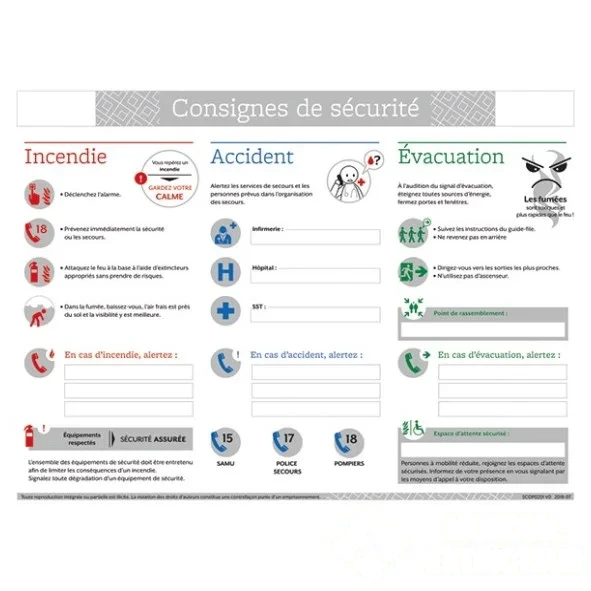 Consignes de sécurité - PVC - Format A4 - Premium