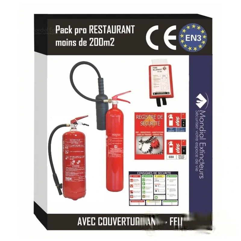 4 - Kit sécurité Restaurant ou cuisine professionnelle - 200 M²