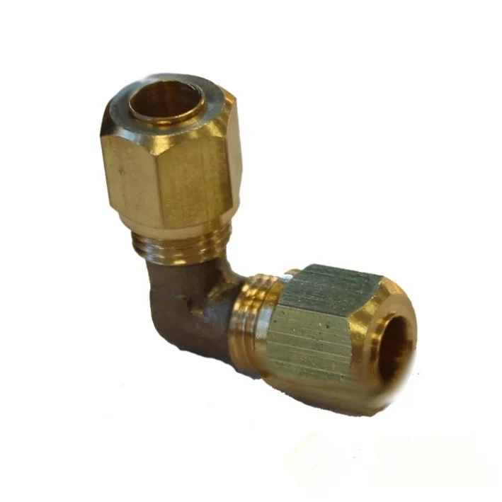 RACCORD Laiton - union COUDE Ø 5 mm avec olives imperdables