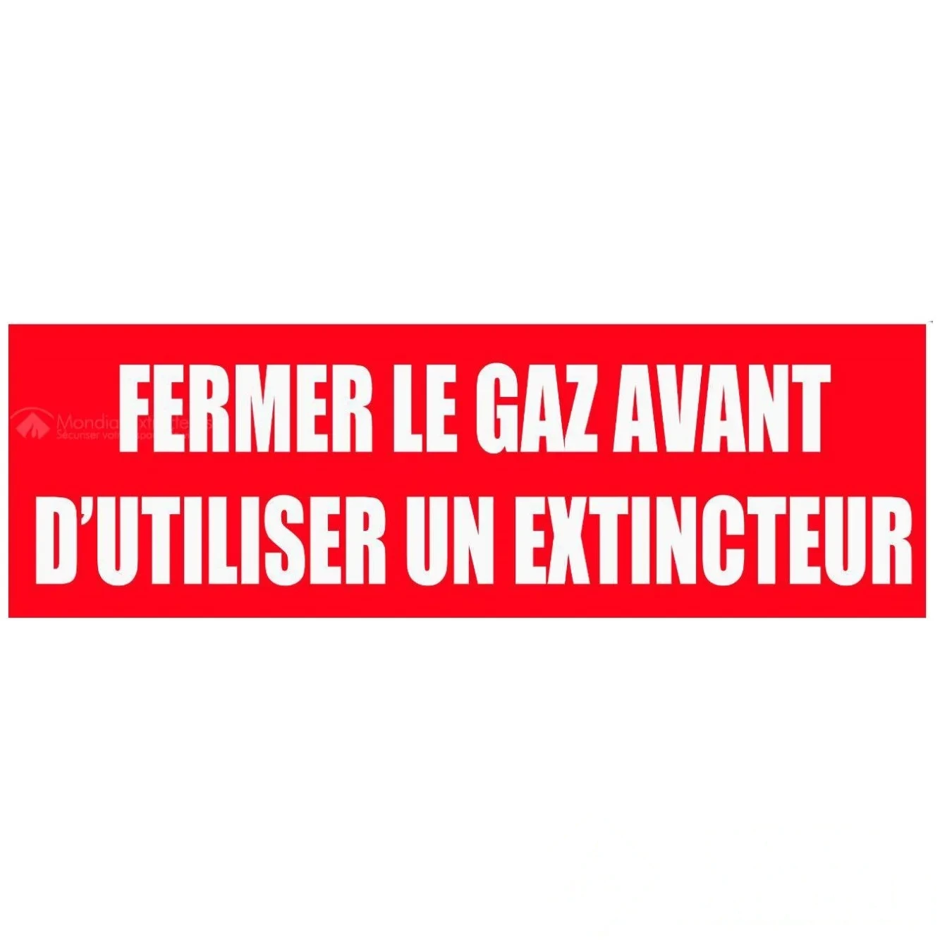 "fermer le gaz avant d'utiliser..."en PVC rigide 200 × 80 mm