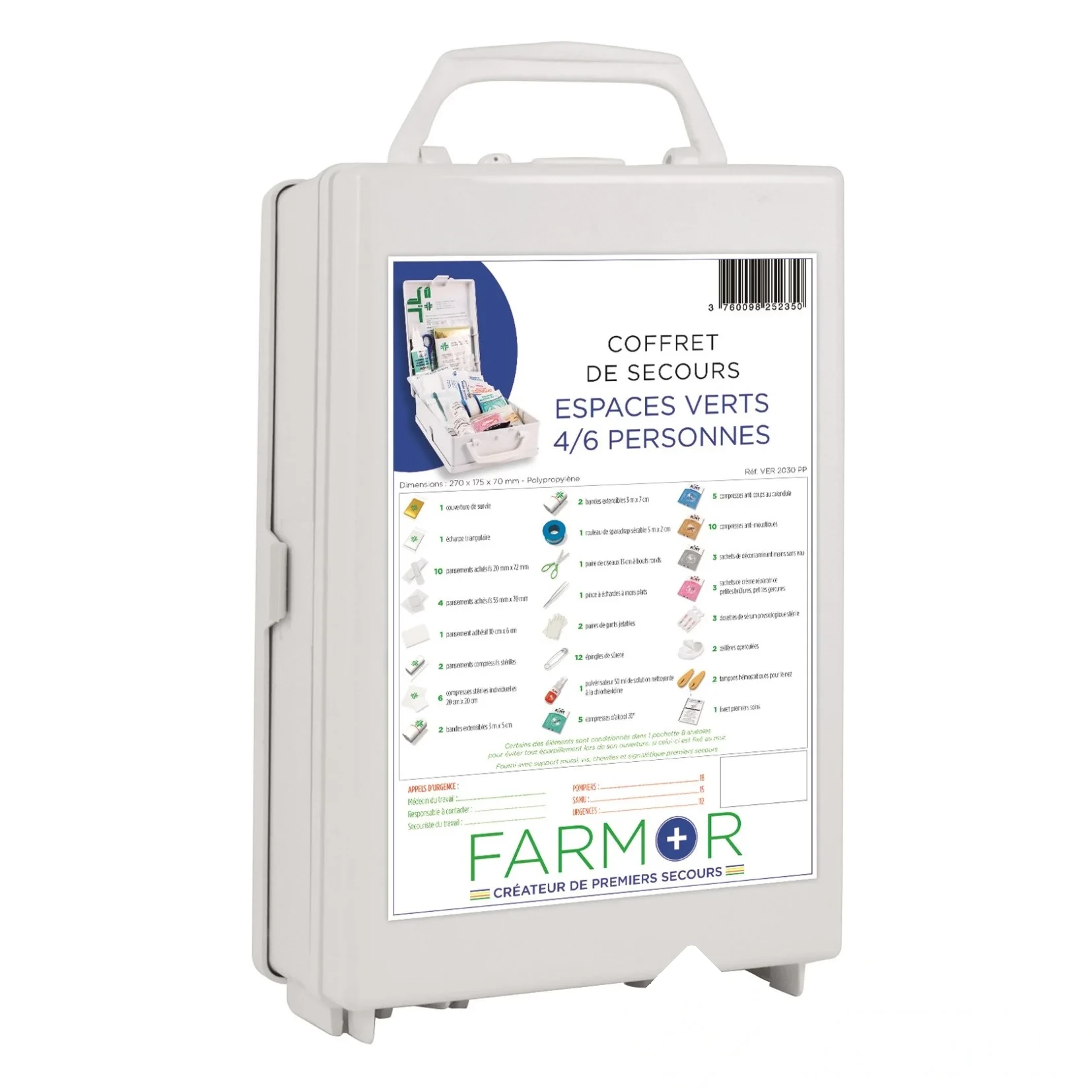 Coffret de secours "Espaces verts" 4/6 personnes