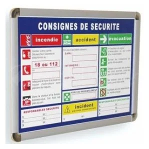 Consigne de sécurité obligatoire format A4 avec cadre finition "Luxe"